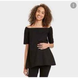 Hatch Black off the shoulder maternity Top